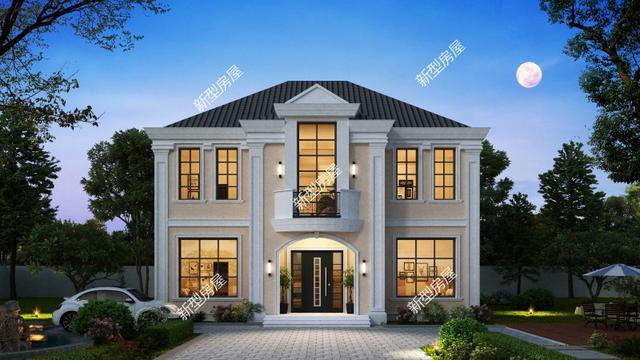 6套二層小洋樓設(shè)計(jì)戶型圖及外觀效果圖，都是新款設(shè)計(jì)出圖