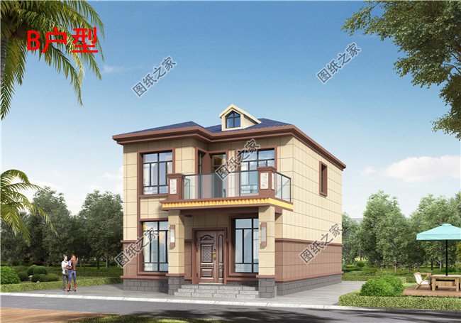 現(xiàn)代時尚簡約二層農(nóng)村自建別墅