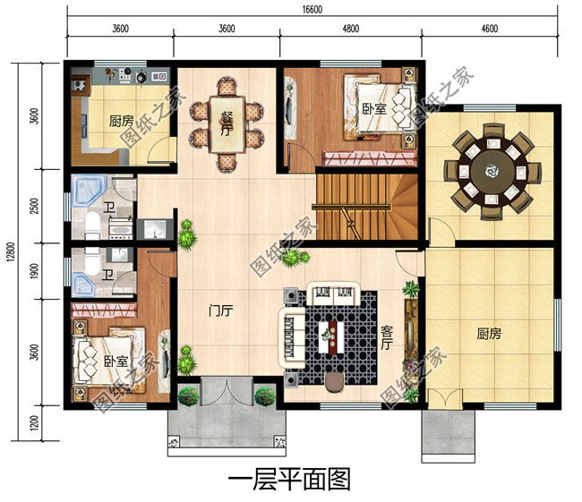 農(nóng)村四間兩層樓房設(shè)計(jì)圖，外觀時尚，戶型實(shí)用