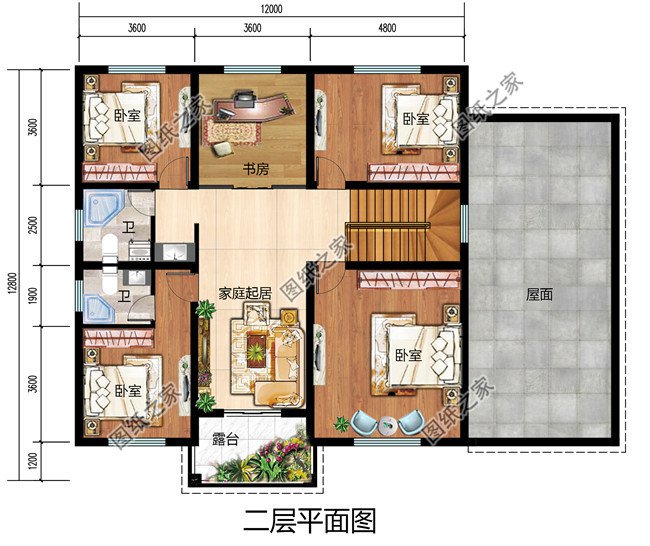 農(nóng)村四間兩層樓房設(shè)計(jì)圖，外觀時尚，戶型實(shí)用