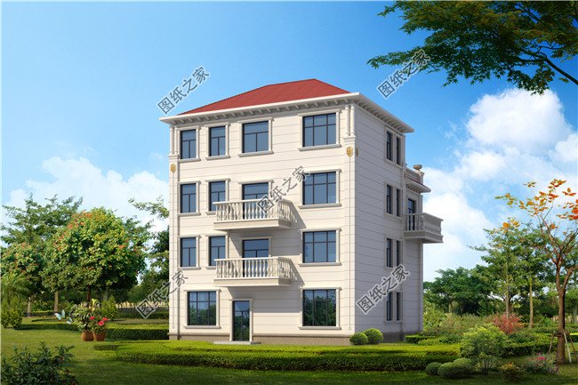 鄉(xiāng)村高檔四層豪華別墅圖片，含全套CAD設(shè)計(jì)施工圖