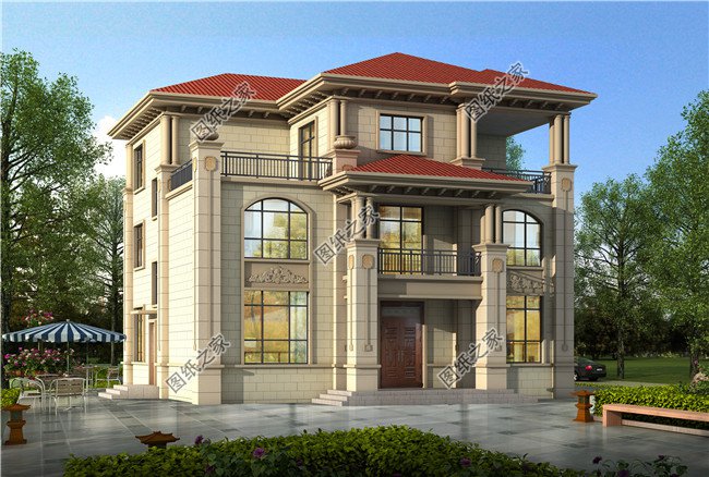 三層歐式別墅設計圖紙及效果圖大全，外型美觀時尚