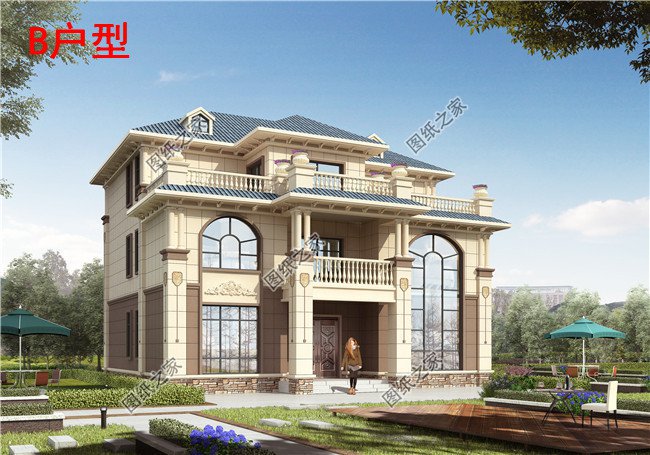 新農(nóng)村私人別墅建筑設(shè)計(jì)施工圖，全套別墅設(shè)計(jì)圖紙