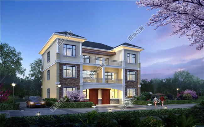 190平方米新農(nóng)村雙拼別墅全套設(shè)計(jì)方案及效果圖