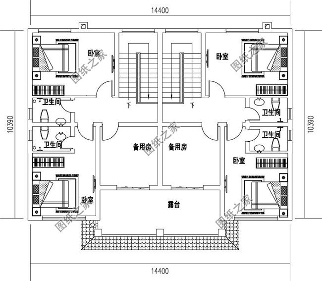 150平方米江西三層雙拼小別墅施工設(shè)計(jì)圖紙