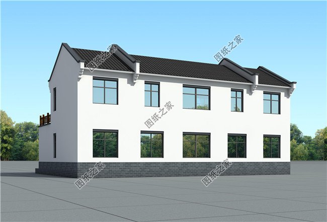 私人二層中式四合院別墅建筑設(shè)計圖