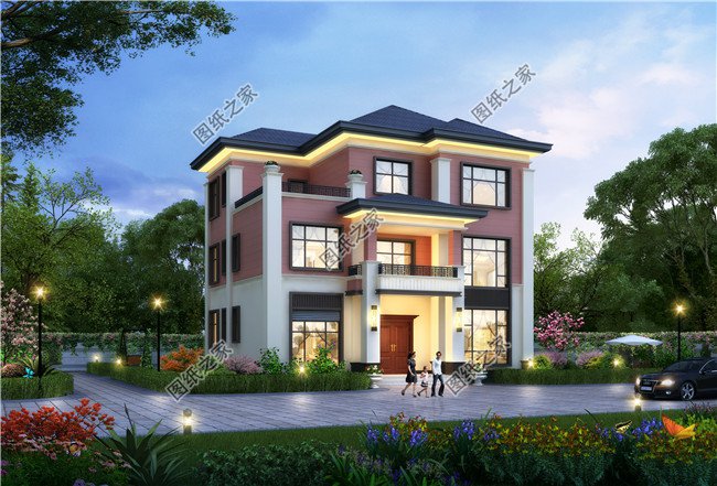 125平方米新農(nóng)村自建三層別墅建筑設(shè)計(jì)圖紙及效果圖