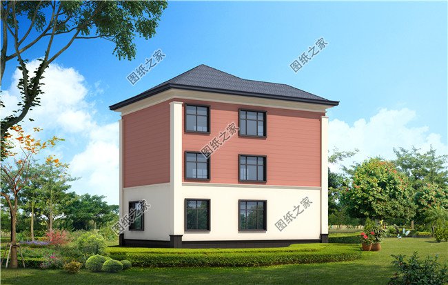 125平方米新農(nóng)村自建三層別墅建筑設(shè)計(jì)圖紙及效果圖