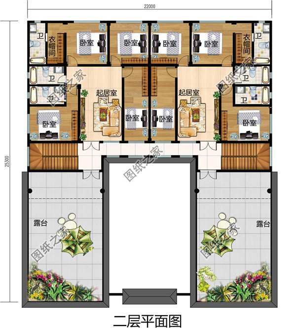 農(nóng)村自建超漂亮中式四合院別墅設(shè)計(jì)圖，22X25米