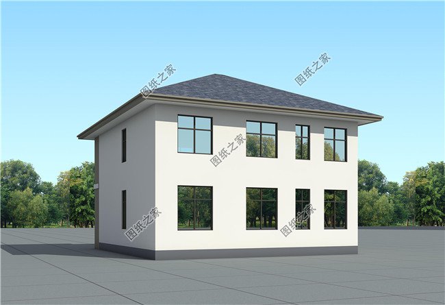 農(nóng)村兩層樓房施工設(shè)計(jì)圖紙帶外觀圖