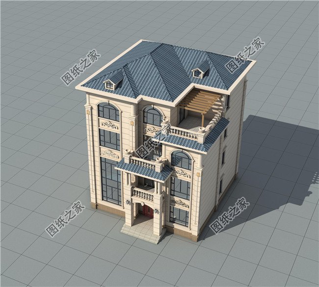 農(nóng)村簡單四層房屋設(shè)計(jì)圖，帶效果圖