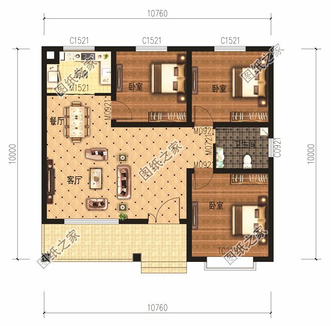 6款農(nóng)村蓋一層平房的設(shè)計(jì)圖，10萬(wàn)元就能建起來(lái)