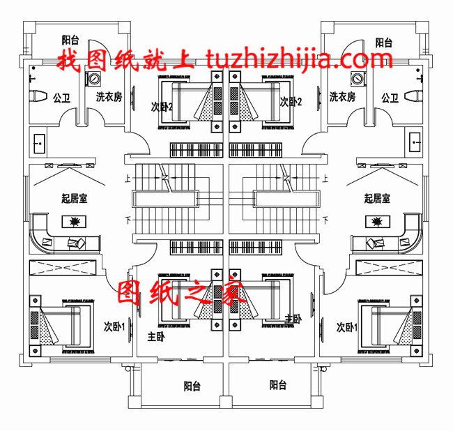 雙拼農(nóng)村小別墅設(shè)計圖，適合有兩個兄弟的家庭自建