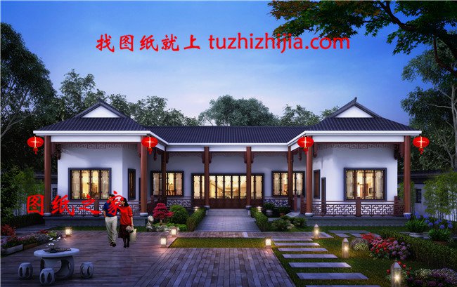 適合農(nóng)村自建的現(xiàn)代一層三合院圖，秒殺一切洋樓別墅！