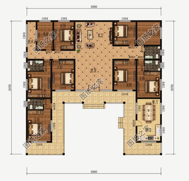 適合農(nóng)村自建的現(xiàn)代一層三合院圖，秒殺一切洋樓別墅！