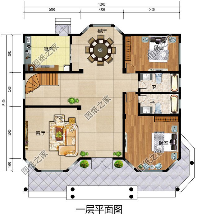 五十萬二層半鄉(xiāng)村別墅，客廳挑空設計，占地200平米左右