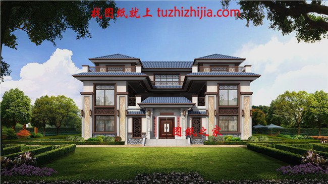 5款中國傳統(tǒng)四合院別墅效果圖，一個字，美