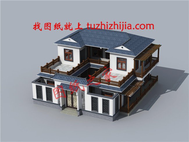 5款中國傳統(tǒng)四合院別墅效果圖，一個字，美