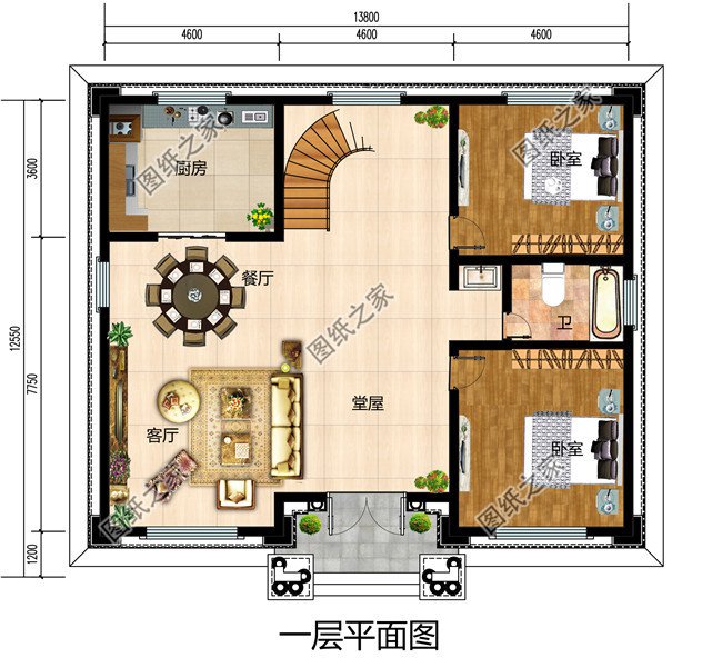 農(nóng)村三間四層樓房設(shè)計圖，農(nóng)村輕奢型四層別墅
