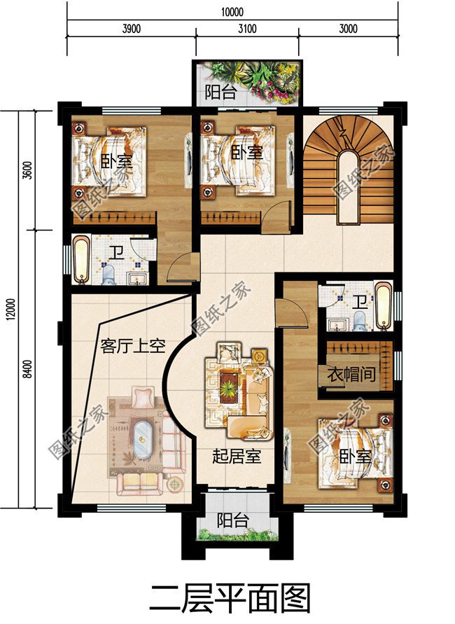 10米×12米30萬(wàn)以?xún)?nèi)農(nóng)村建房三層豪華歐式別墅圖，處處顯品味