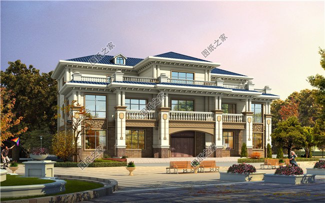 350平方米新農(nóng)村雙拼帶閣樓別墅施工設計圖紙及效果圖