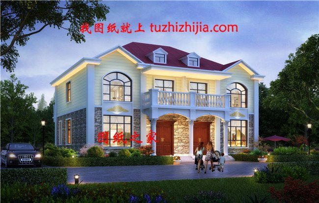 幾套農(nóng)村兄弟倆雙拼樓房設(shè)計圖，二層、三層都有