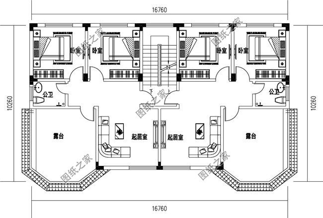 幾套農(nóng)村兄弟倆雙拼樓房設(shè)計圖，二層、三層都有