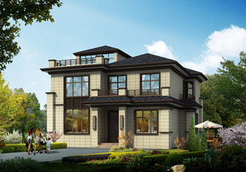 二層半新中式別墅設(shè)計圖，農(nóng)村自建24萬，帶庭院規(guī)劃設(shè)計