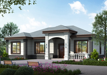 新中式一層別墅設計圖紙，農村自建平房戶型方案圖