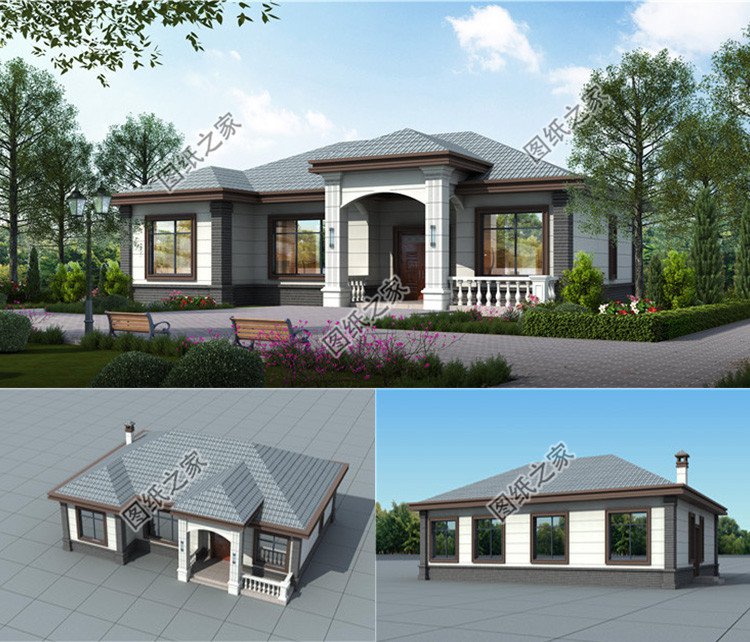 占地180平方米一層平房設(shè)計(jì)圖