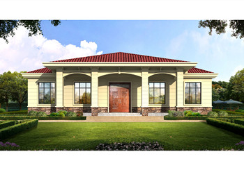 一層5間歐式平房小洋樓建筑設(shè)計(jì)圖紙，大戶型一層別墅戶型