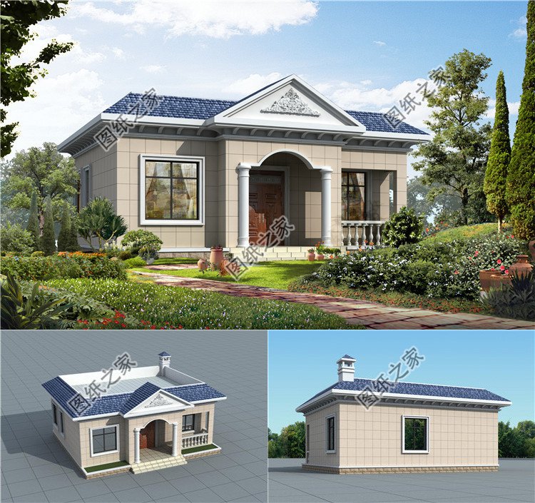 占地80平一層鄉(xiāng)村別墅設(shè)計圖