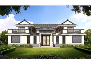 新農(nóng)村中式二層四合院設計戶型圖及全套圖片，21米×20米