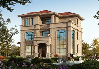 高端農(nóng)村歐式三層復(fù)式帶露臺別墅圖，含全套施工圖