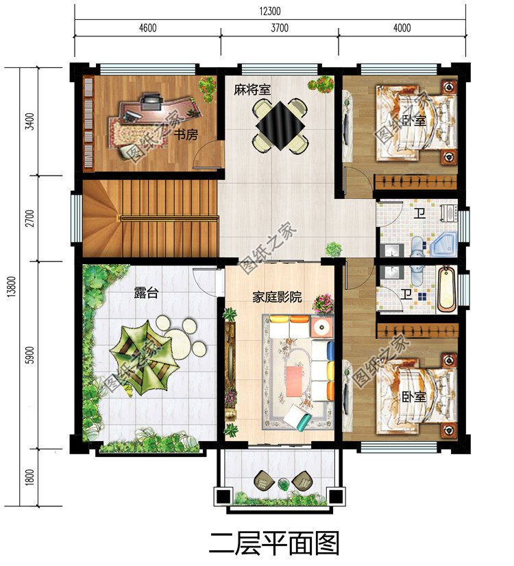 農村最好看兩層小樓圖及全套CAD施工圖紙，新中式風格，簡潔大氣