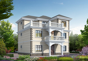 鄉(xiāng)村三層簡單自建房子設計圖，全部建好34萬左右，外觀簡潔