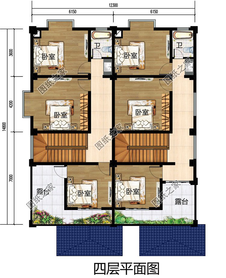 農(nóng)村四層樓房雙拼別墅設(shè)計(jì)全套施工圖，外觀低調(diào)有內(nèi)涵