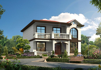 100平內(nèi)簡單精致的小戶型自建房二層設(shè)計圖，旋轉(zhuǎn)樓梯