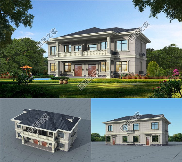 二層歐式雙拼自建房