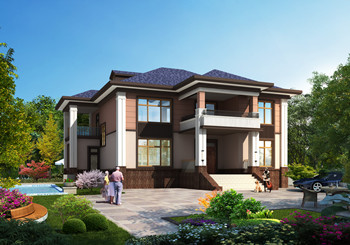 面寬15米新農(nóng)村二層中式自建房設(shè)計(jì)圖紙，挑空復(fù)式客廳