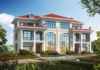 農(nóng)村二層半兄弟共建房別墅設(shè)計(jì)圖，復(fù)式戶型帶車庫(kù)，面寬24米