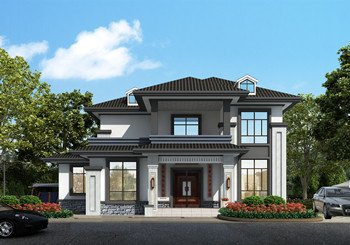 新中式風(fēng)格二層住宅設(shè)計(jì)圖，農(nóng)村自建房不土氣