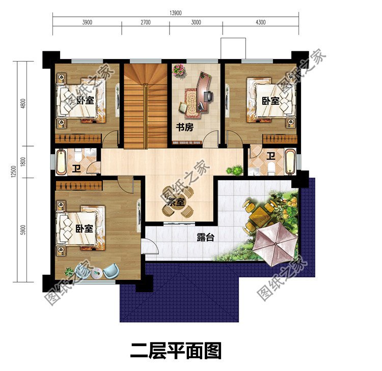 新農村中式二層樓房設計圖