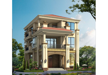 面寬8米多小開間三層農(nóng)村別墅設(shè)計圖，占地不足百平