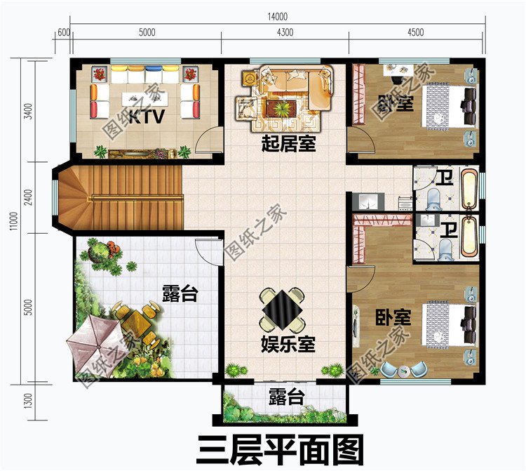 50萬(wàn)左右農(nóng)村三層別墅設(shè)計(jì)圖