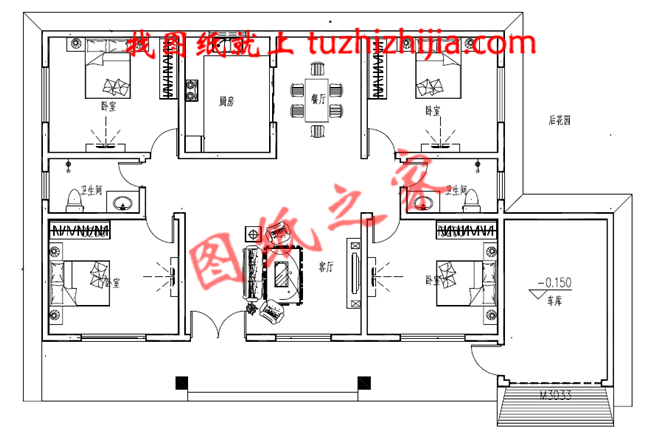 3款農(nóng)村一層別墅圖紙，自帶車庫(kù)，造價(jià)不到20萬，鄰居見了都說好