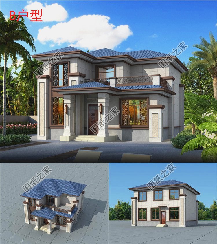 3款農村二層小樓設計圖，誰看誰說好，造價13萬元左右