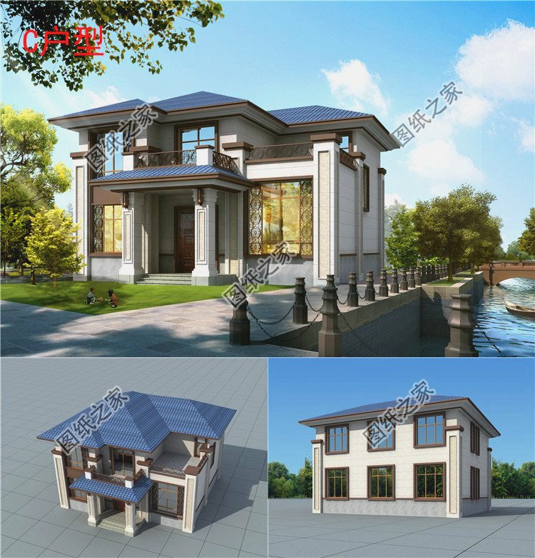 3款農村二層小樓設計圖，誰看誰說好，造價13萬元左右