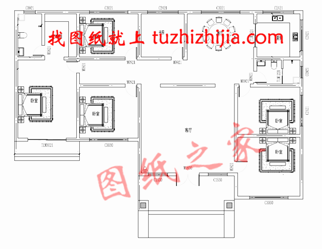 五套鄉(xiāng)下建房一層戶型圖，蓋好驚艷全村