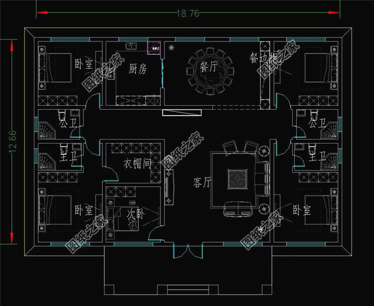 五套鄉(xiāng)下建房一層戶型圖，蓋好驚艷全村